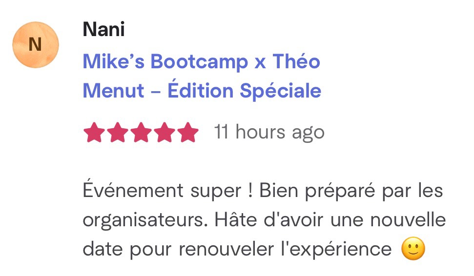 Avis client Mike's Bootcamp 2